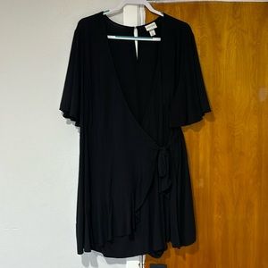 Ava &Viv Black Side-Tie Dress with romper shorts underneath! Size 2X